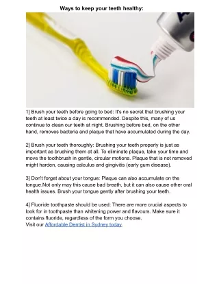 oral hygiene