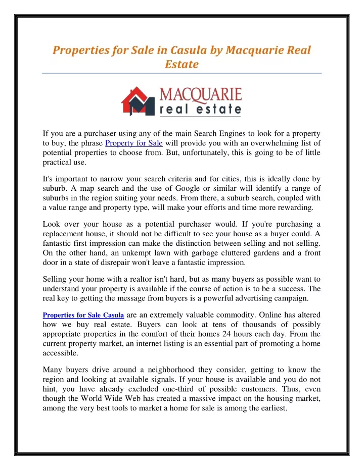 properties for sale in casula by macquarie real