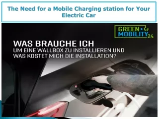 The Need for a Mobile Charging station for Your Electric Car