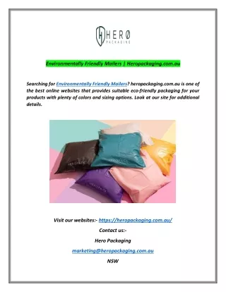 Environmentally Friendly Mailers | Heropackaging.com.au