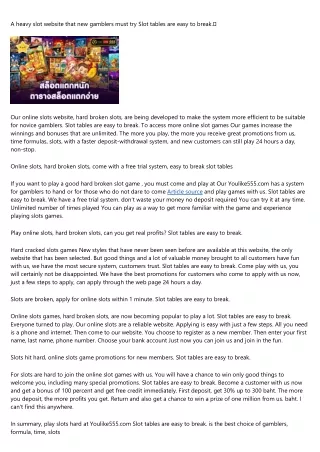 a heavy slot website that new gamblers must