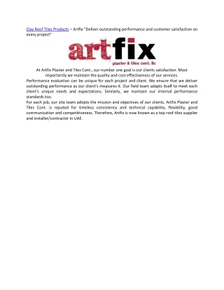 clay roof tiles products artfix deliver
