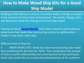 how to make wood ship kits for a good ship model