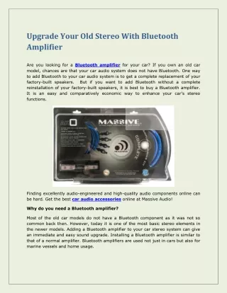 upgrade your old stereo with bluetooth amplifier