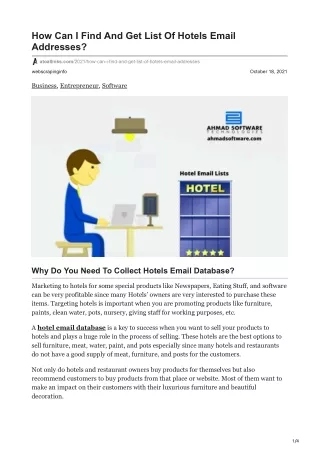 how can i find and get list of hotels email