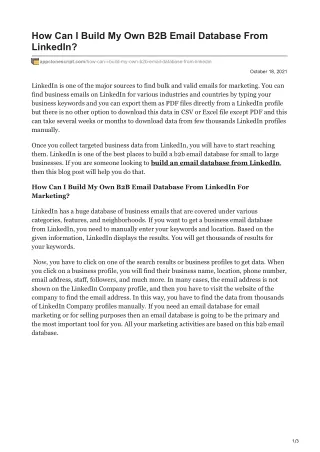 how can i build my own b2b email database from