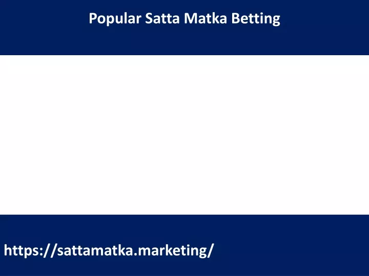 popular satta matka betting