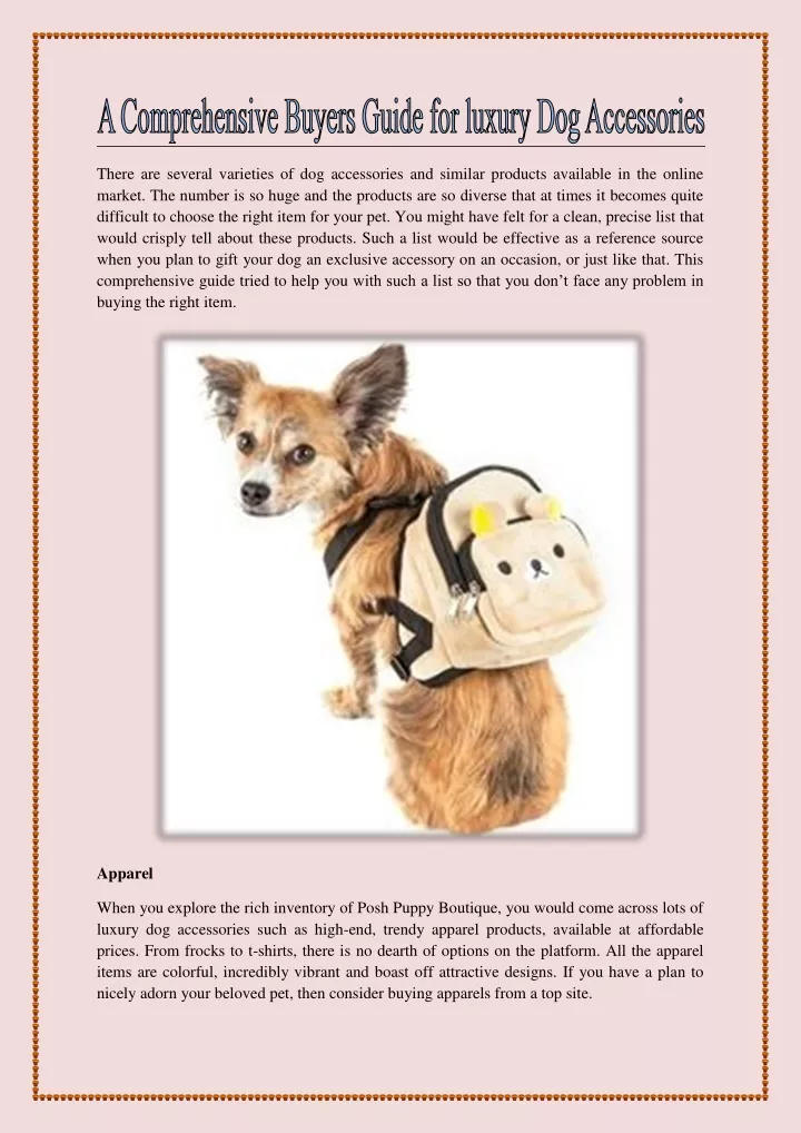 there are several varieties of dog accessories