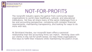not for profits