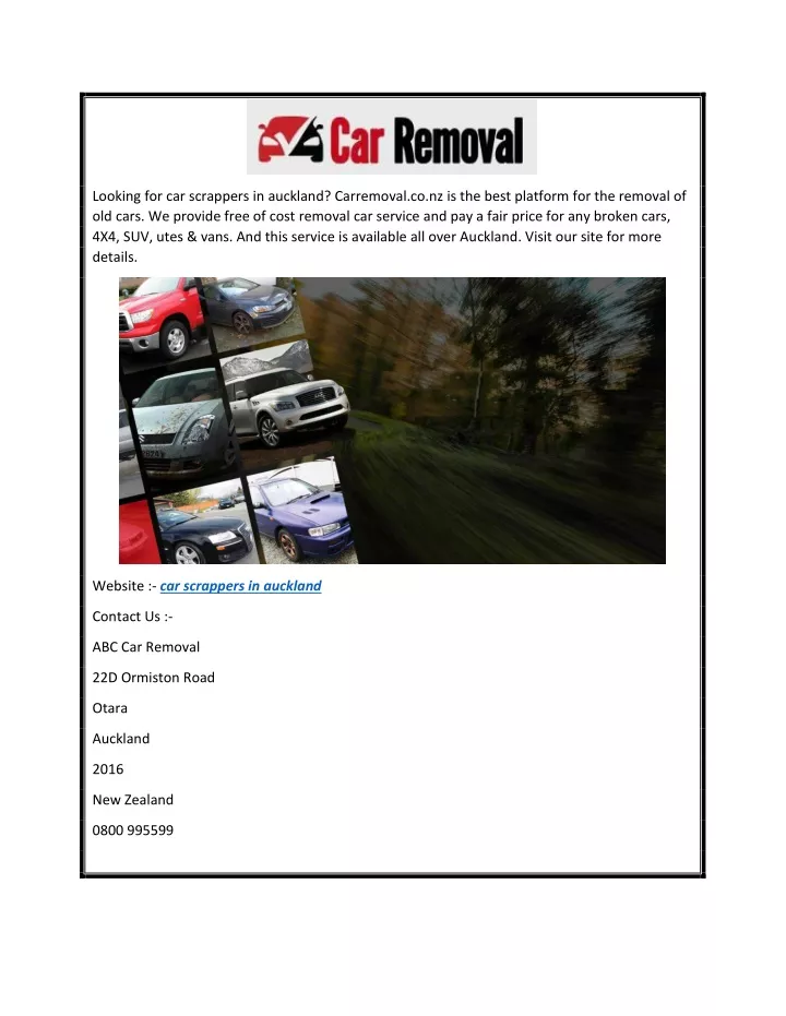 looking for car scrappers in auckland carremoval