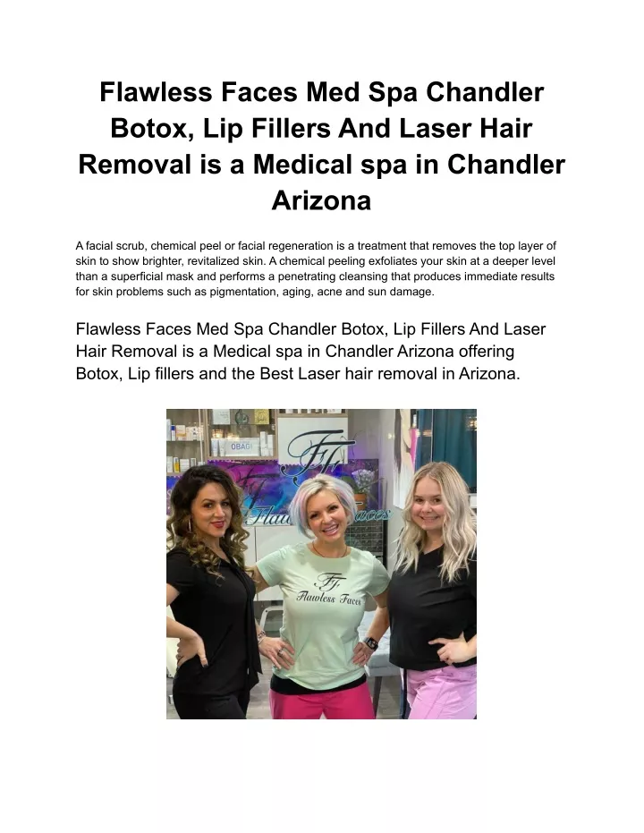 flawless faces med spa chandler botox lip fillers