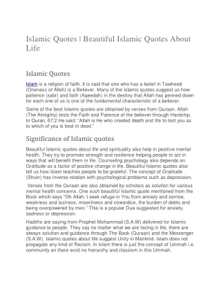 Islamic Quotes | Beautiful Islamic Quotes About Life
