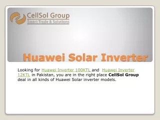 Huawei Solar Inveter KTL-converted