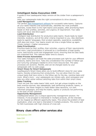 Intelligent Sales Execution CRM