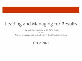 leading and managing for results kayode adebiyi