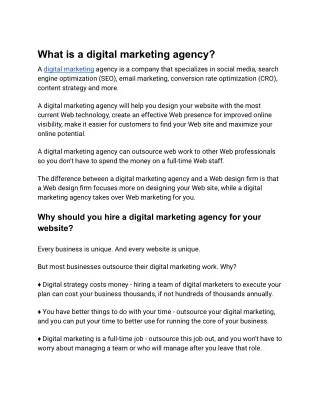 What is the benefits hiring a digital marketing agency for your website_