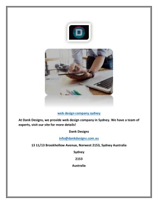 web design company sydney | Dank Designs