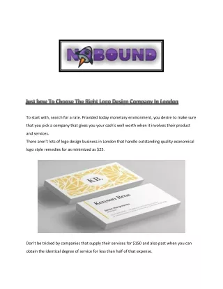 Graphic Design Studio London - NoBound Design