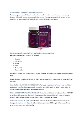 what does a women s multivitamin do this