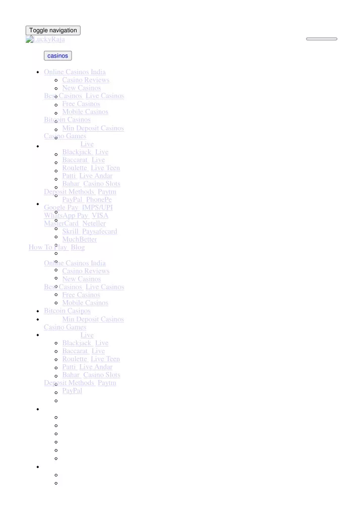 toggle navigation luckyraja casinos online