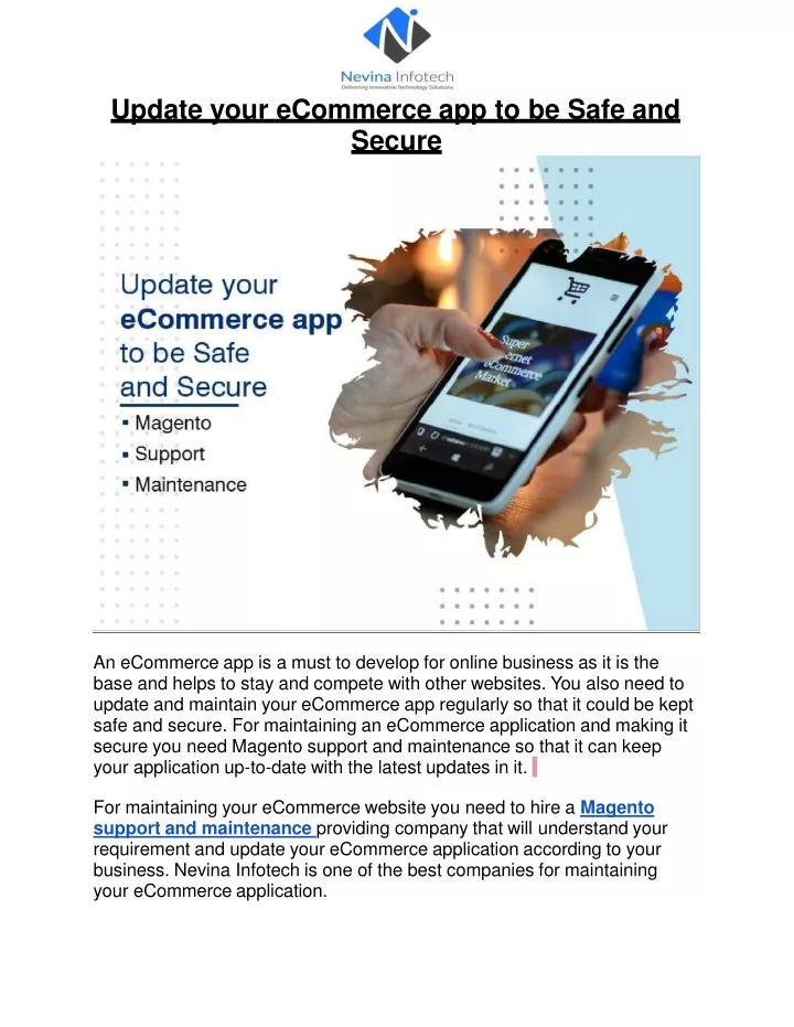 update your ecommerce app to be safe and secure