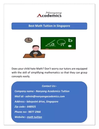 Best Math Tuition in Singapore