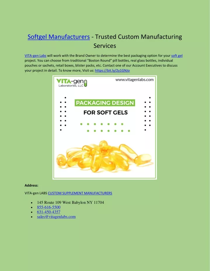 softgel manufacturers trusted custom