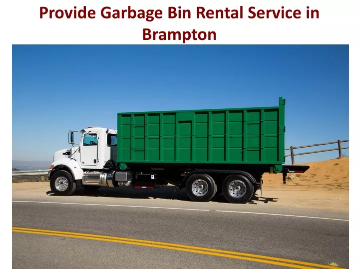 provide garbage bin rental service in brampton