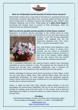 What Are TheBenefits And Dis-Benefits Of Online Flower Vendors