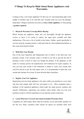 5 Things To Keep In Mind While Purchasing Home Appliances