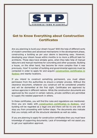 Get to Know Everything about Construction Certificates