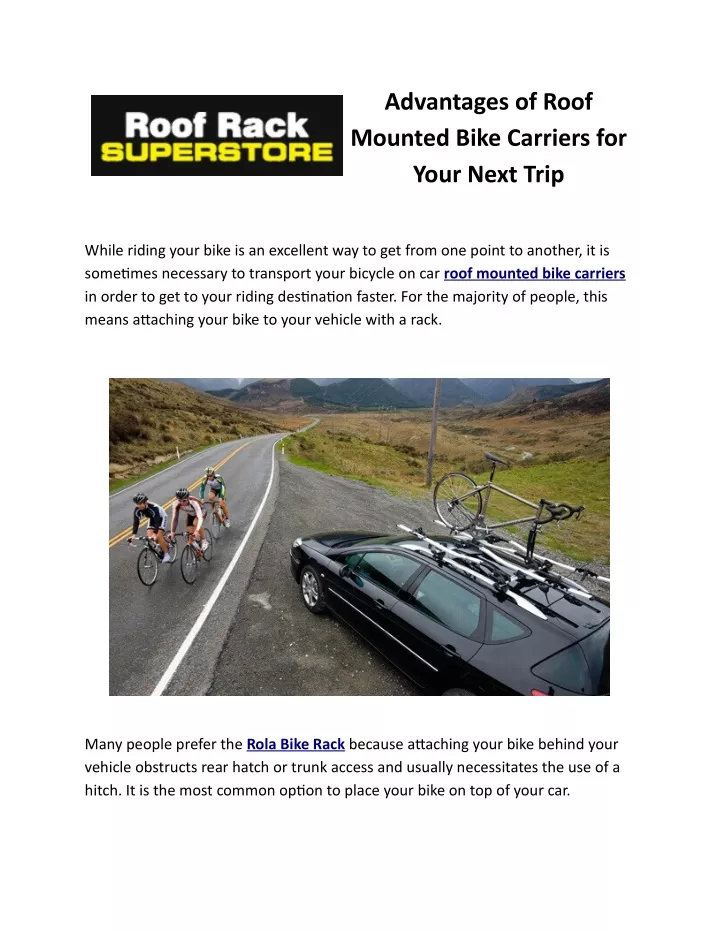 advantages of roof mounted bike carriers for your