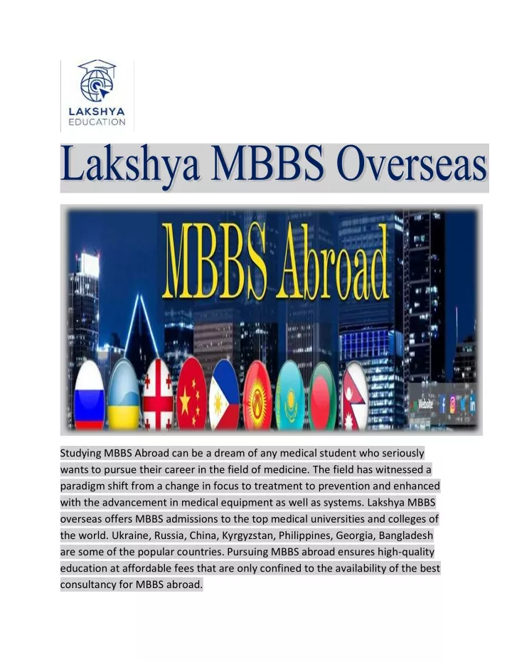 studying mbbs abroad can be a dream