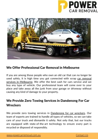 we offer professional car removal in melbourne