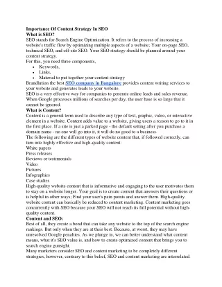 importance of content strategy in seo what