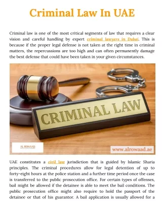 Criminal Law in UAE
