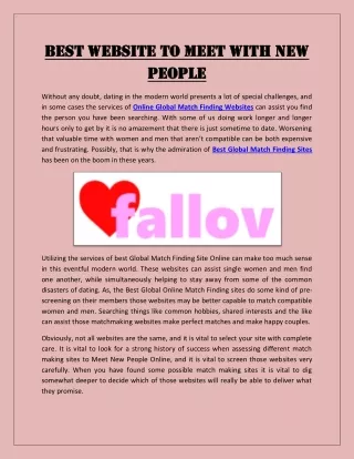 Best Website To Meet With New People