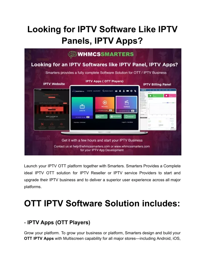 looking for iptv software like iptv panels iptv