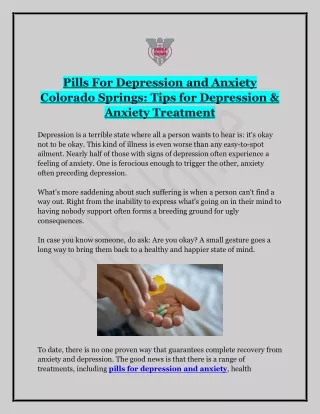 Pills for Depression And Anxiety | Pills Home