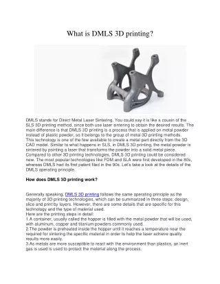 what is dmls 3d printing
