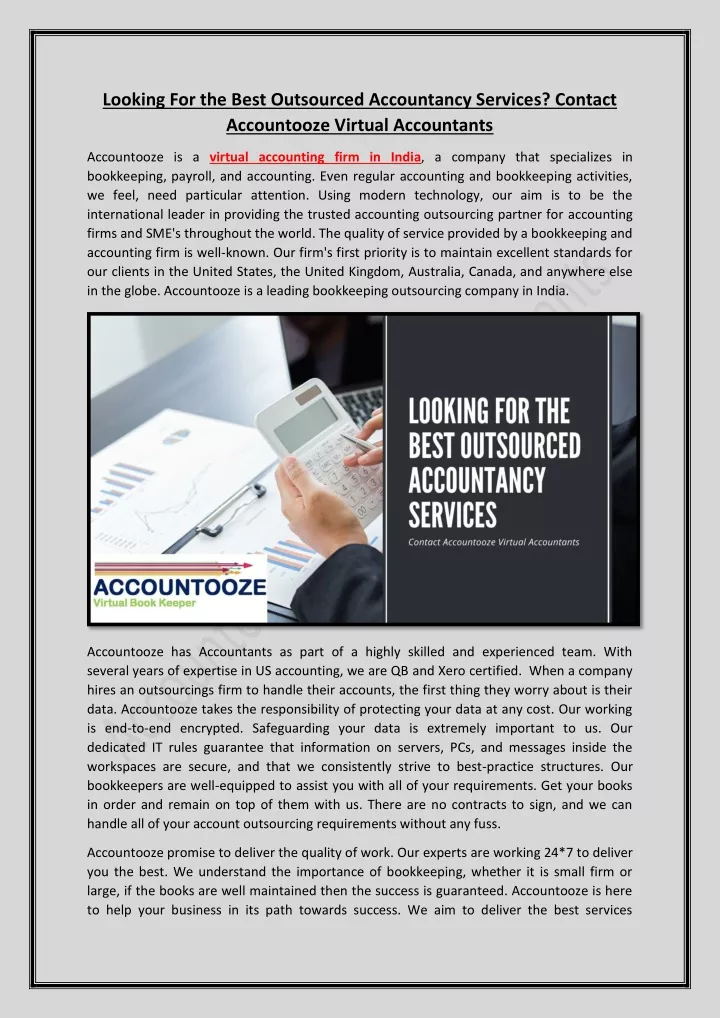 looking for the best outsourced accountancy