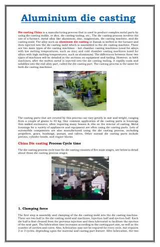 aluminium die casting