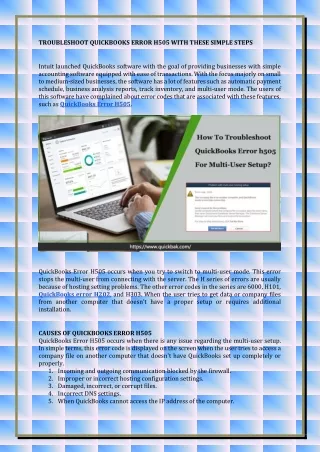 troubleshoot quickbooks error h505 with these