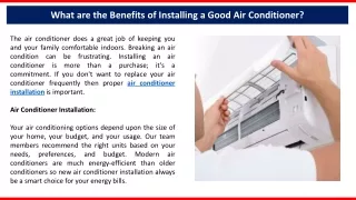 what are the benefits of installing a good
