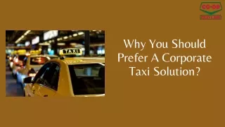 why you should prefer a corporate taxi solution