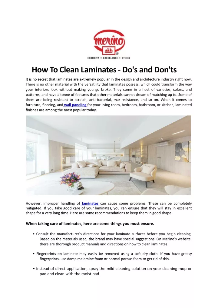 how to clean laminates do s and don ts