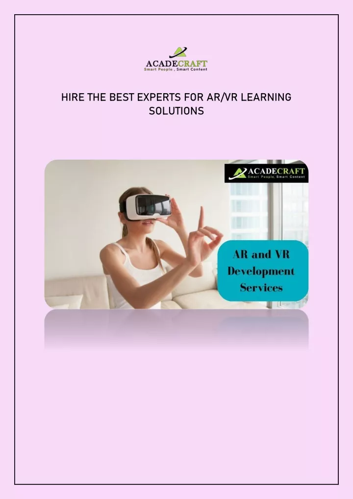 hire the best experts for ar vr learning solutions