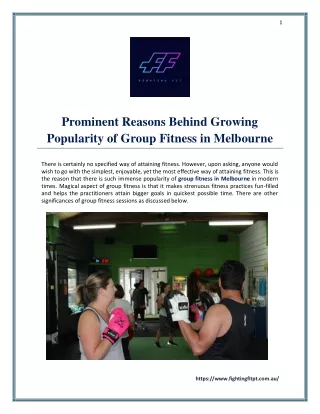 Prominent Reasons Behind Growing Popularity of Group Fitness in Melbourne