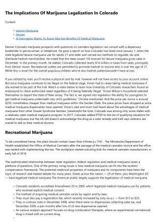 Colorado's Medical Marijuana Legal Guidelines And Workers' Compensation