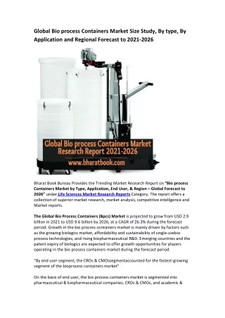 global bio process containers market size study